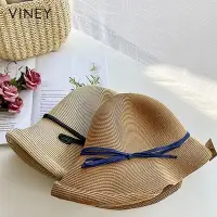 在飛比找Yahoo!奇摩拍賣優惠-Viney防曬帽子女2024新款夏季草帽漁夫帽防紫外線遮陽大