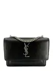 SAINT LAURENT Calfskin Monogram Sunset Mini Chain Wallet Bag