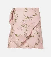 [Agua by Agua Bendita] Agua by Agua Bendita Agustina Wisteria floral linen beach cover-up UK 6 pink