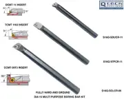 Boring bar 3 pc kit 16mm with free 3 Tungaloy Japanese inserts Hard & Ground