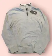 Ben Sherman Mens Long Sleeve 1/4 Zipper Pullover (Heather Gray)