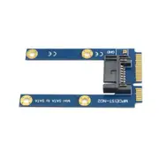 Mini Pci-E Msata Ssd To Sata 7 Pin Mpcie Extension Adapter Card (Blue)