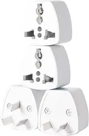 Universal Travel Adapter, EU,UK, in to AU, 3-Pin AU Adapters and 2-Pin Travel Plug Adapter, Mini Travel Adapter, Wall Outlet Adapter for Australia New Zealand(Total 4 PCS)