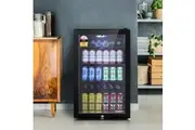 Devanti 115L Bar Fridge Glass Door w/Light Black