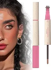 Hkuoeue Makeup Liquid Blush, Double-Ended Makeup Wand Blush Pens, Facial Cheek Blusher Non-Irritating Liquid Contour Stick for All Skin Types