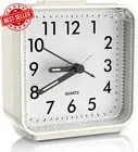 Analog Alarm Clock, Bedside Silent Alarm Clocks Battery Powered, Non Ticking Tra