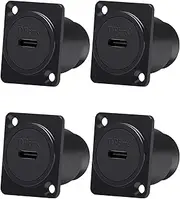 tunghey USB 3.1 Type C Panel Mount Coupler, D-Type Module USB C Pass Through Connector, Female to Female Bulkhead Extension Adapter (4Pack)