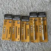 BOSTITCH TITANIUM 1/16”, 7/64”, 3/16”, 5/16” & 3/8” Drill Bits Brand New Carded