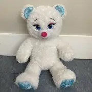 Disney BAB Frozen Elsa Build A Bear Plush Sparkle Fur Stuffed Animal White 17"