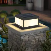 Outdoor Landscape Post Light, Modern 2-in-1 Solar and High Voltage Wired Wate...