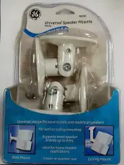 New UNIVERSAL GE Adjustable White Speaker Mount for Wall or Ceiling #80568