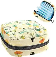 Sanitary Napkin Storage Bag,Period Bag,Fruit Pattern Pineapple Leaves,Sanitary Bags for Feminine Products