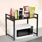Palomino Multipurpose Black Iron Microwave Oven Kitchen Shelf Storage Rack