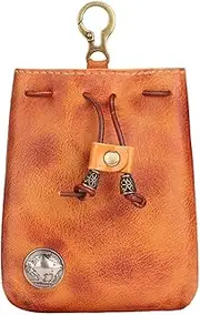 [Generic] Drawstring Pouch | Small Drawstring Pouches | Drawstring Coin Purse, Small Travel Jewelry Pouch, Reusable Organizer with Keyring for Small Jewelries, Accessories, Gadgets, Brown, Refer to ,