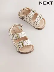 Animal Print Wide Fit (G) Corkbed Double Two Strap Sandals (E99952) | $33 - $37