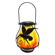 Waterproof LED Flame Lights Metal Solar Lantern Outdoor Hanging Lanterns -Hummingbird Flame Lamp