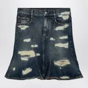 [Marc Jacobs] Washed denim skirt with worn details 26 Blue