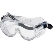 Crews 2220 Perforated Clear Anti-Fog Rubber Strap Safety Lab Goggles