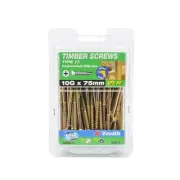 Zenith 10G x 75mm Gold Passivated Type 17 Countersunk Head Timber Screws - 50...