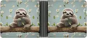 [QSKDLAC] Leather Wallet Slim Durable Credit Card Holder Personalized Cute Sloths Printing Wallet For Men & Women Perfect For Work Travel, style, One size, Foldable Pu Wallet, Style, One size, Foldable