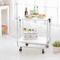 在飛比找PChome24h購物優惠-【ikloo】廚房折疊式活動餐車/置物車(白)