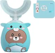 U-Shaped Toothbrush Kids - Toddler Toothbrush With Food Grade Soft Silicone Brush Head, Toothbrush for Kids Age 2-6, 360° Oral Teeth Cleaning blue