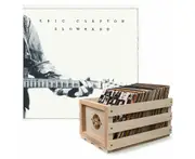 Crosley Record Storage Crate & Eric Clapton Slowhand 35th Anniversary - Vinyl Album Bundle