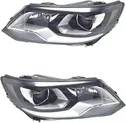 2pcs Front Bumper Headlight Headlamp Head Light Head Lamp，Compatible For VW Tiguan 2013 2014 2015 2016 2017