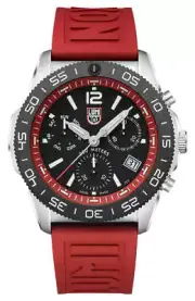 Luminox Pacific Diver Chronograph Red Rubber Day/Date Mens Watch XS.3155