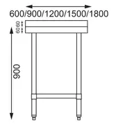 Vogue Table with Upstand St/St - 1800x700x900mm 70 3/4x27 1/2x35 1/2"