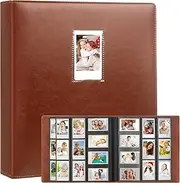 640 Pockets Photo Album for Fujifilm Instax Mini Camera, Polaroid Camera, for Fujifilm Instax Mini 11 12 9 40 Evo Liplay 8 7+ Instant Camera, Photo Album for Polaroid Kodak HP Zink 2x3" Photo (Brown)