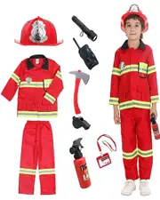 Red Fire Fighter Child Costume