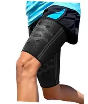 Thigh Compression Sleeves (Pair) – Quad and Hamstring Large Midnight Black