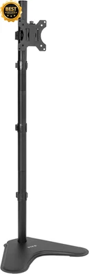 Extra Tall Single Monitor Desk Stand Free-Standing Adjustable Up to 27" Screen
