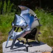 Roman Gladiator Helmet Steel Medieval Replica Costume Reenactment Halloween Gift