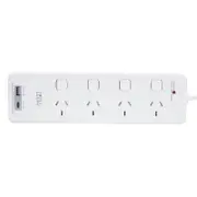 HPM 4 Outlet Surge Protected Powerboard With A And C USB Ports