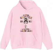 [Generic] Iced Coffee is My Love Language Coffee Retro Quote Hoodie for Adults Hooded Neck Long Sleeve Pullover
