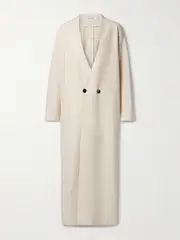 [FFORME] FFORME - Alva Oversized Double-breasted Wool-blend Crepe Coat - Beige - small small Neutrals