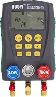 zolyet DY517 Pressure Gauge Refrigeration Digital Vacuum Pressure Manifold Tester Meter HVAC Temperature Tester Digital Manifold Gauge Meter HVAC Vacuum Pressure Multicolor DY517
