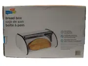 Honey Can Do Retro White Metal Bread Box NEW KCH 07675