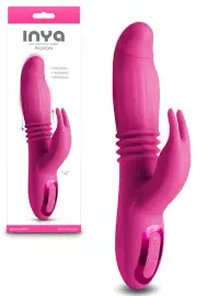 nsnovelties Passion 8.7" Thrusting Rabbit Vibrator with Clitoral Stimulator