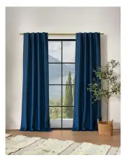 [Cadence & Co.] Byron Matte Velvet Curtains Set of 2 in Ocean Blue