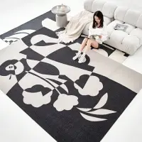 在飛比找樂天市場購物網優惠-締奢美新西蘭羊毛地毯客廳北歐黑白藝術高級現代床邊毯臥室侘寂風