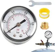 Car Liquid Gauge | Stainless Steel Car Gauge | Car Gauge, Interior Accessories Car Tester, Vehicles Liquid Gauge, Car Liquid Pressure Gauge, 1/8NPT 3/8NPT 0-15psi Car Gauge