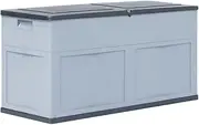 CHARMMA Garden Storage Box 320 L Grey Black,Outdoor Storage Boxes 8.32KG-45689