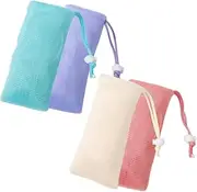 Ipetboom Multi-functional Soap Foaming Net Bag Pack Mesh for Homemade Facial Soap Easy Foam Creation Secure Drawstring Closure Portable Travel Outdoor Bag