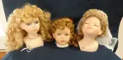 LOT 3~~VINTAGE PORCELAIN DOLL REPLACEMENT HEADS