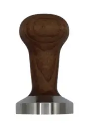 Espresso Tamper Ø 58,5mm Nut Wood Handle Stainless Steel Base
