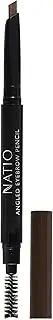 Natio Australia Angled Eyebrow Pencil Dark Brown 0.2g - Mechanical Eye Brow Pencil, Slim Eyebrow Pencil, Buildable Formula, Smudge-Proof, Long Lasting, Built-In Grooming Brush - Cruelty Free