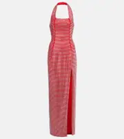 [Area] Area Crystal-embellished halterneck gown AU 12 red
